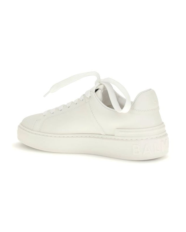 Balmain White Calf Leather Bos Taurus Low Top Sneakers Glam Steals