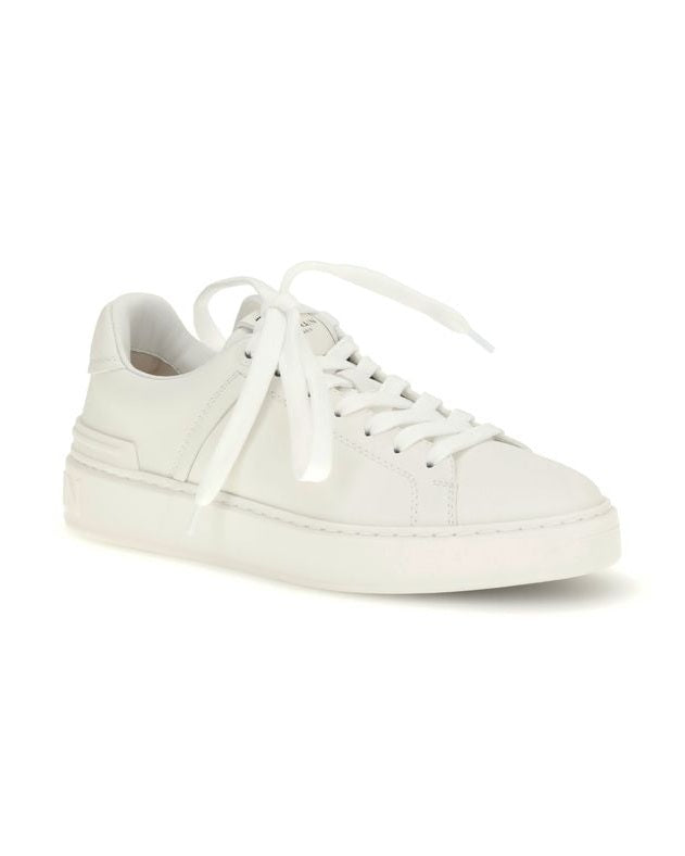 Balmain White Calf Leather Bos Taurus Low Top Sneakers Glam Steals