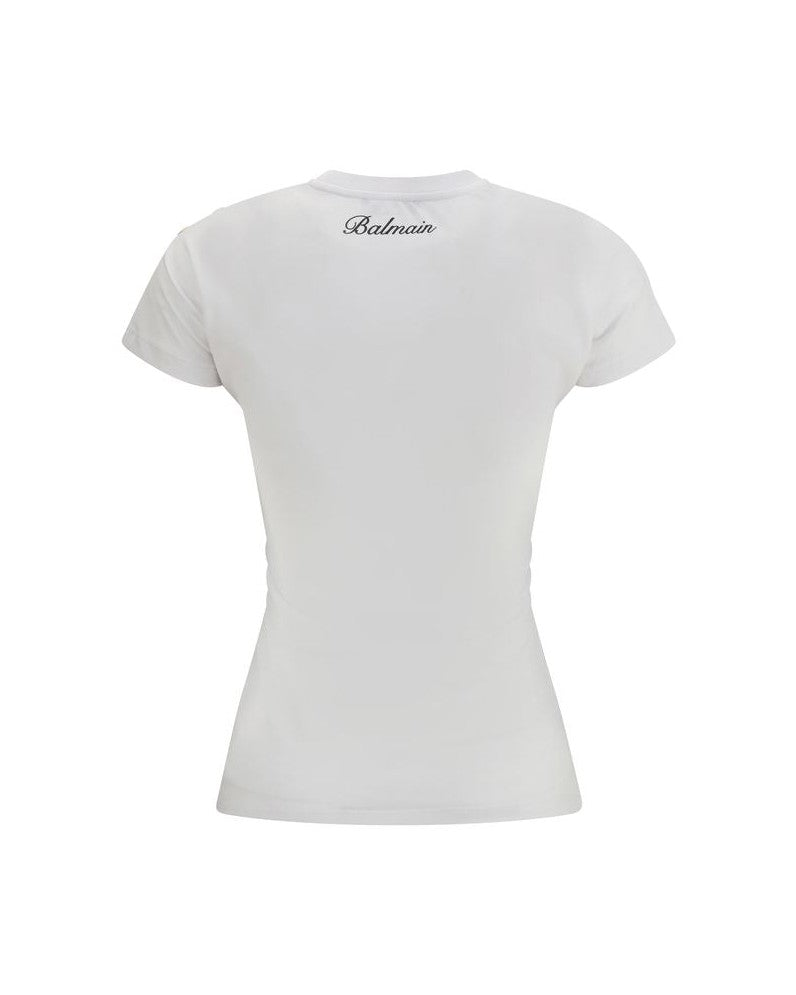 Balmain White Cotton T-shirt Glam Steals