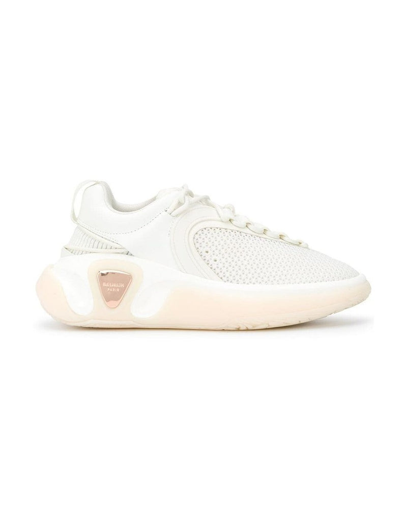 Balmain White Fabric Athletic Sneakers Glam Steals