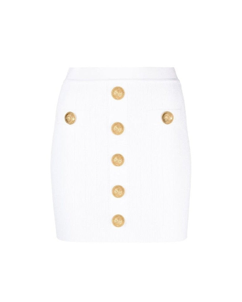 Balmain White Polyester Mini Skirt Glam Steals