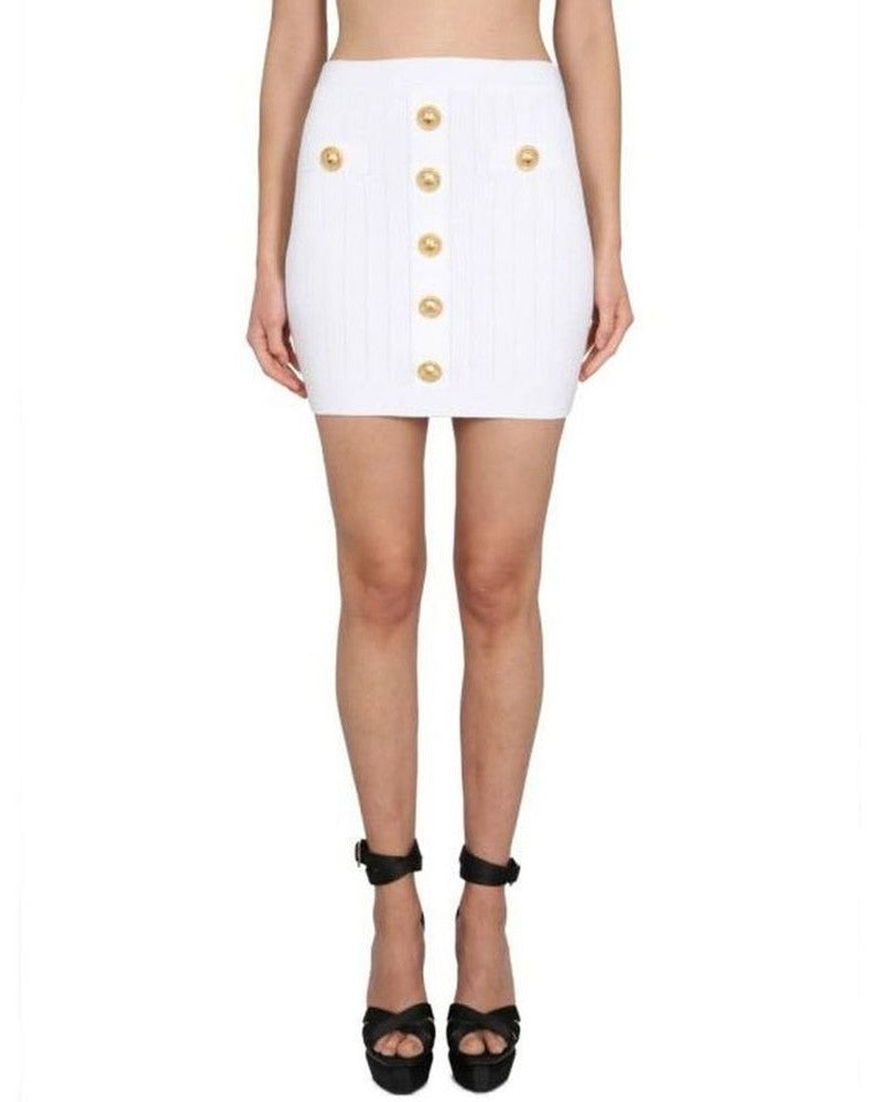 Balmain White Polyester Mini Skirt Glam Steals