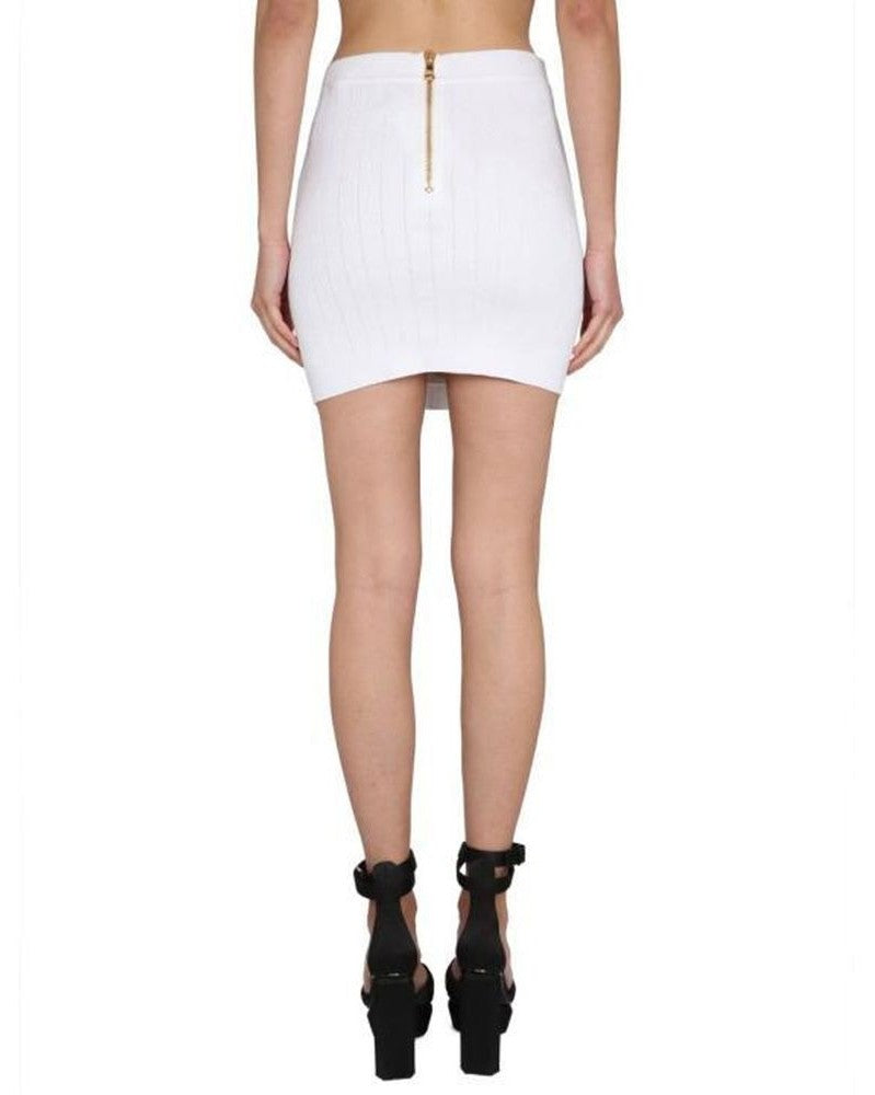 Balmain White Polyester Mini Skirt Glam Steals