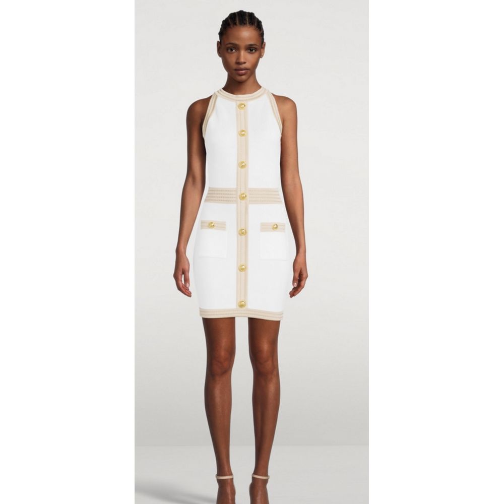 Balmain White Viscose Dress Glam Steals
