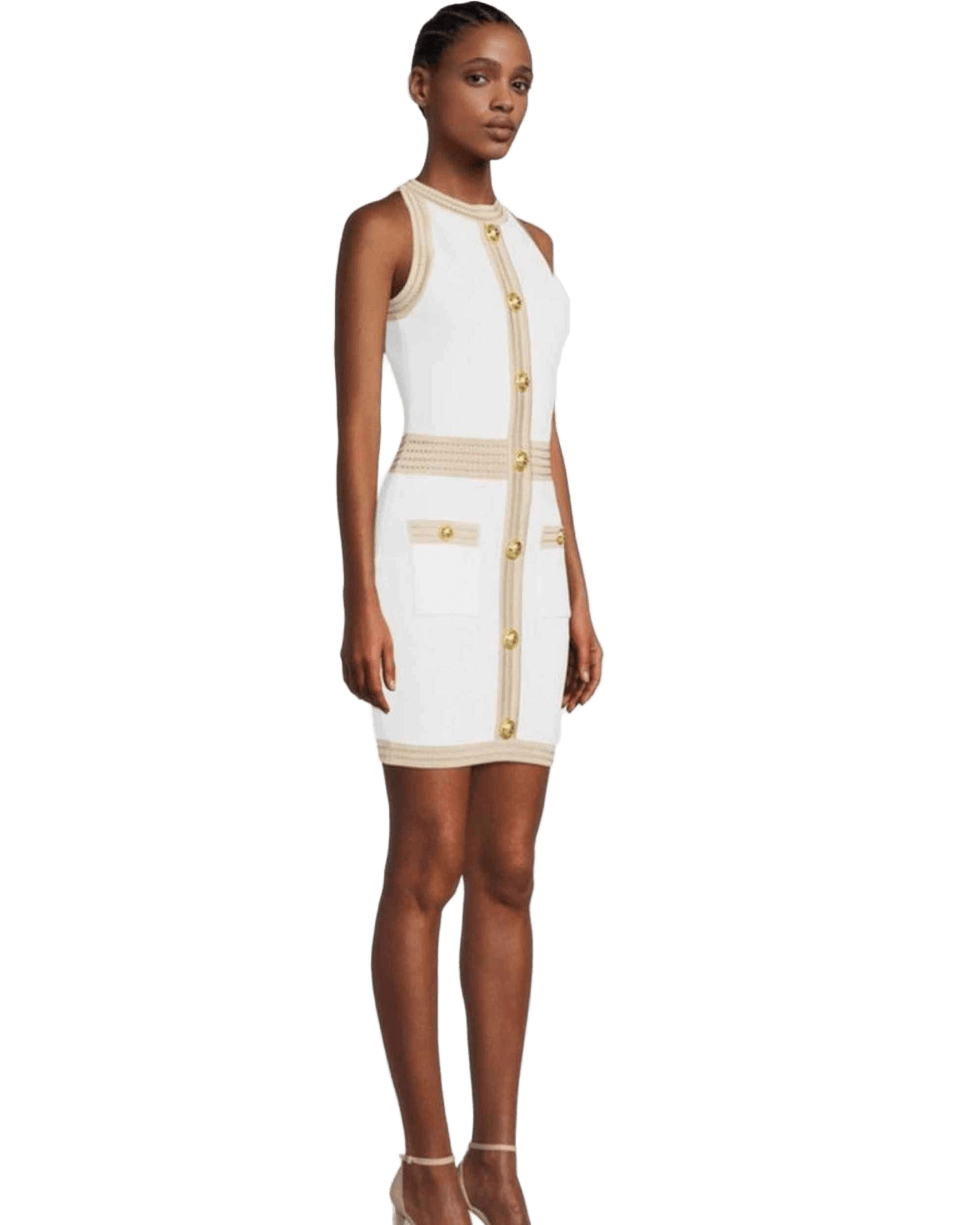 Balmain White Viscose Dress Glam Steals