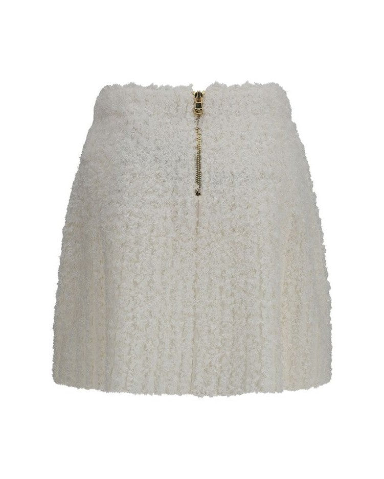 Balmain White Viscose Mini Skirt Glam Steals
