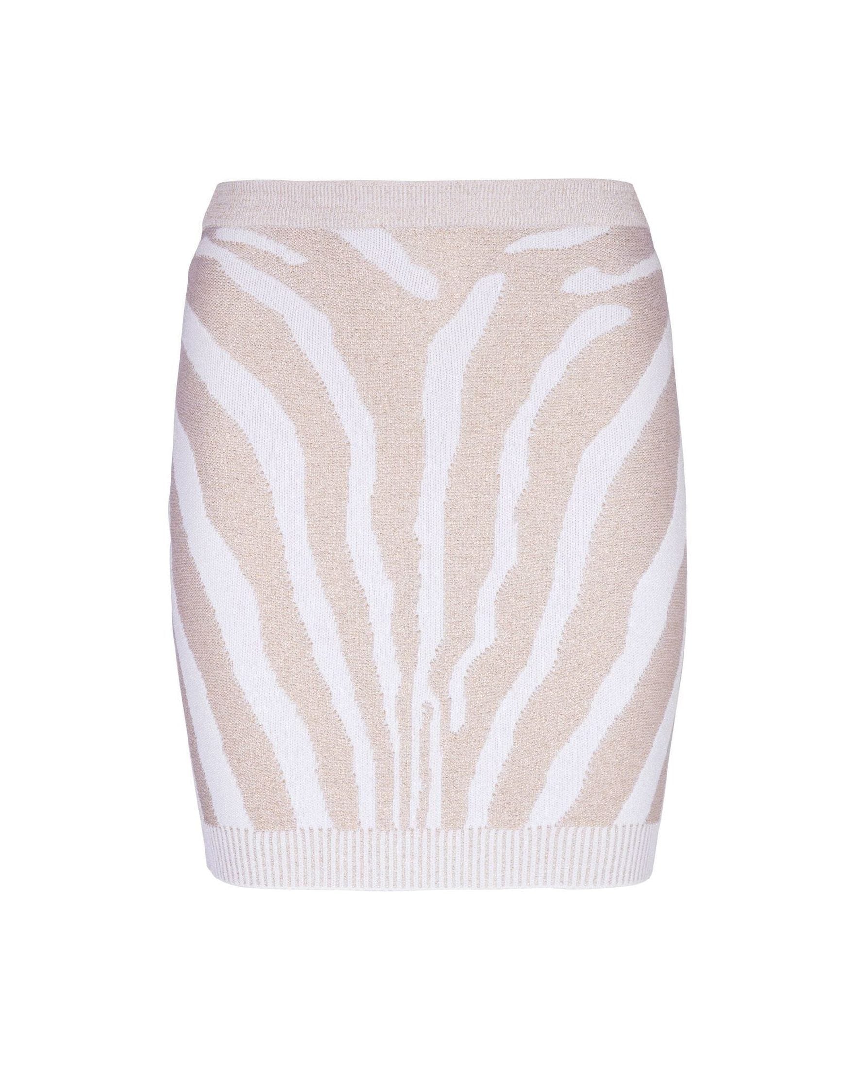 Balmain Zebra Knit Short Skirt Glam Steals