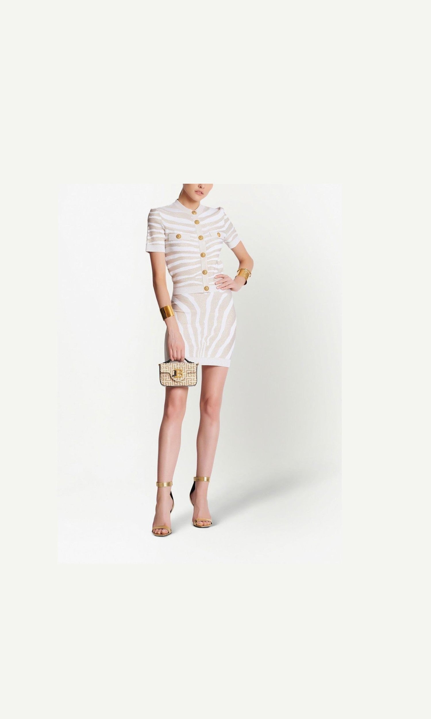 Balmain Zebra Knit Short Skirt Glam Steals