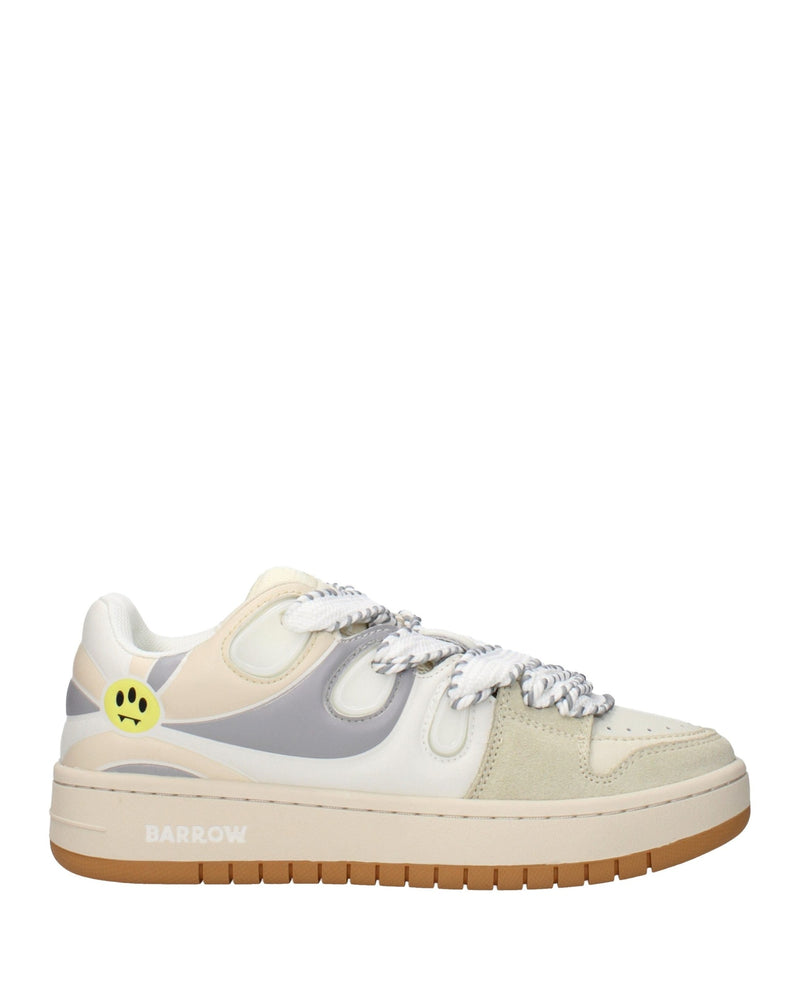 Barrow Beige Leather Low Top Sneakers Glam Steals
