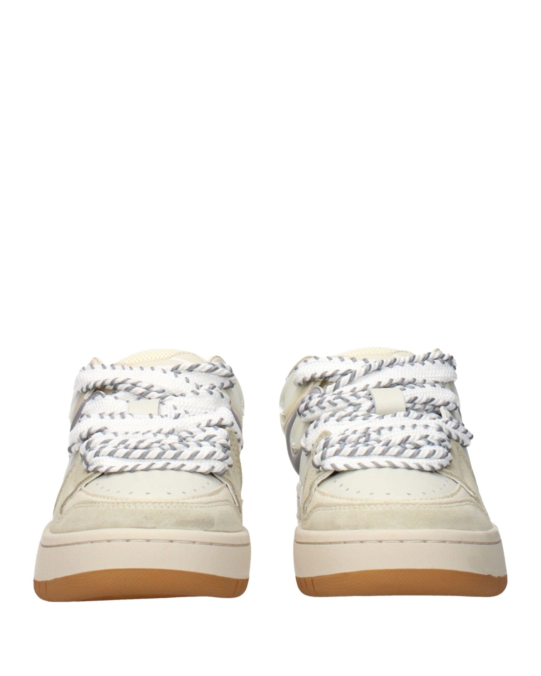 Barrow Beige Leather Low Top Sneakers Glam Steals