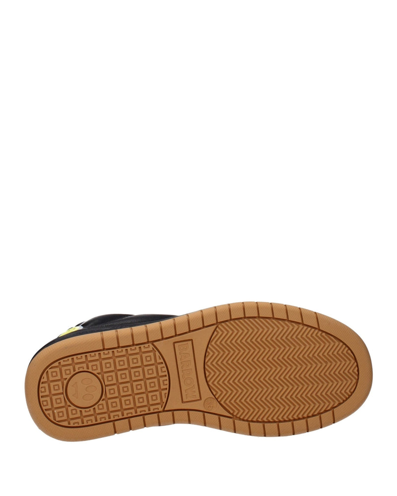 Barrow Black Leather Low Top Sneakers Glam Steals