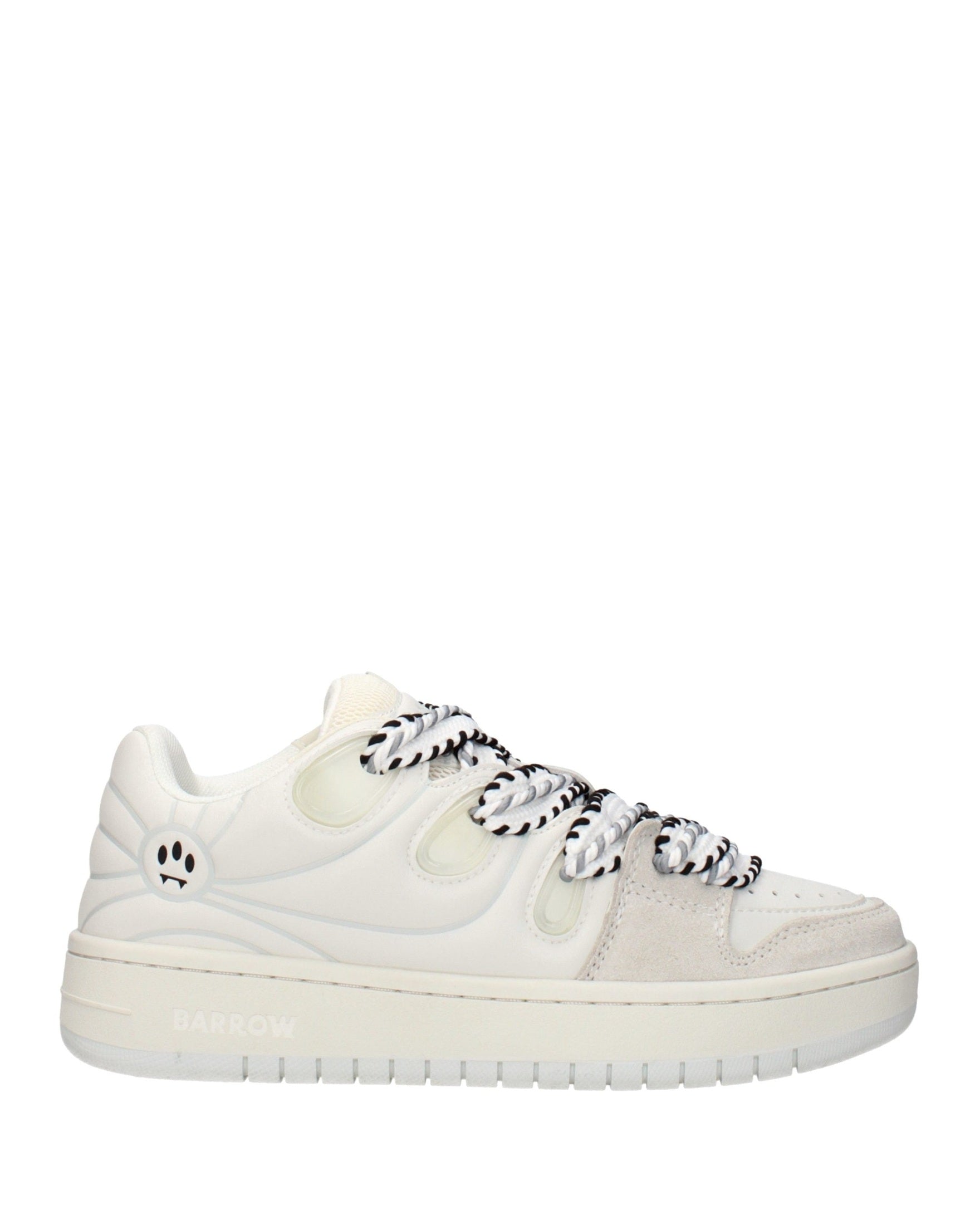 Barrow White Leather Low Top Sneakers Glam Steals