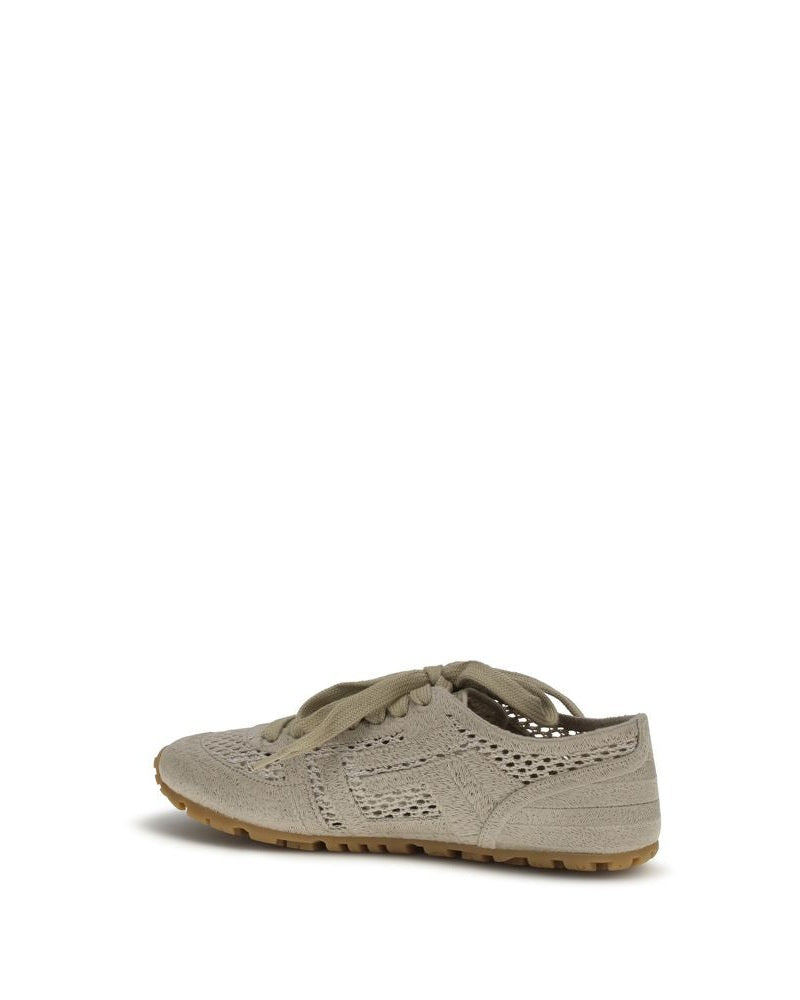 Balmain Beige Cotton Athletic Sneakers Glam Steals