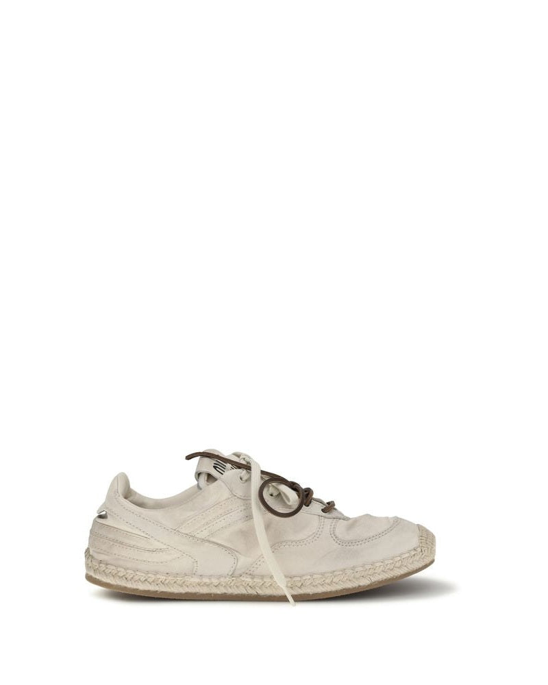 Beige Cotton Platform Sneakers Glam Steals