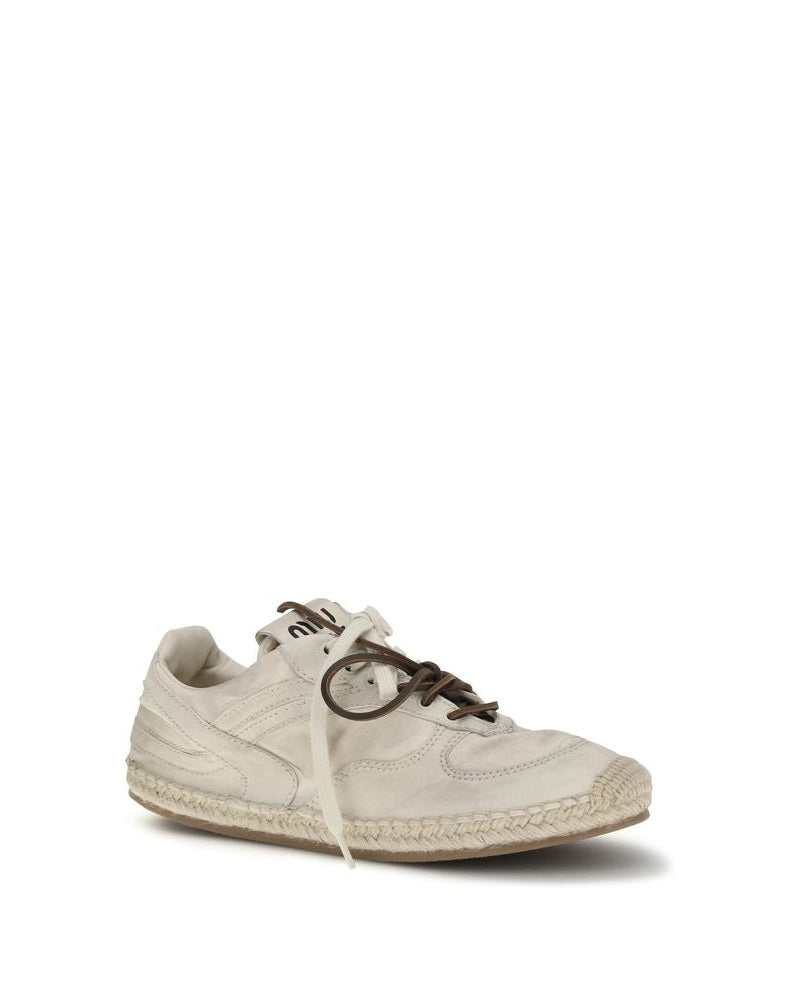 Beige Cotton Platform Sneakers Glam Steals