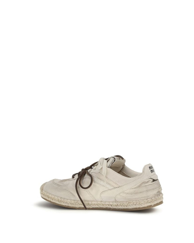 Beige Cotton Platform Sneakers Glam Steals