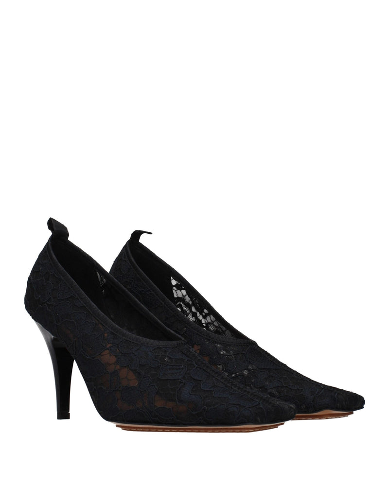 Black Fabric High Heel Pumps Glam Steals