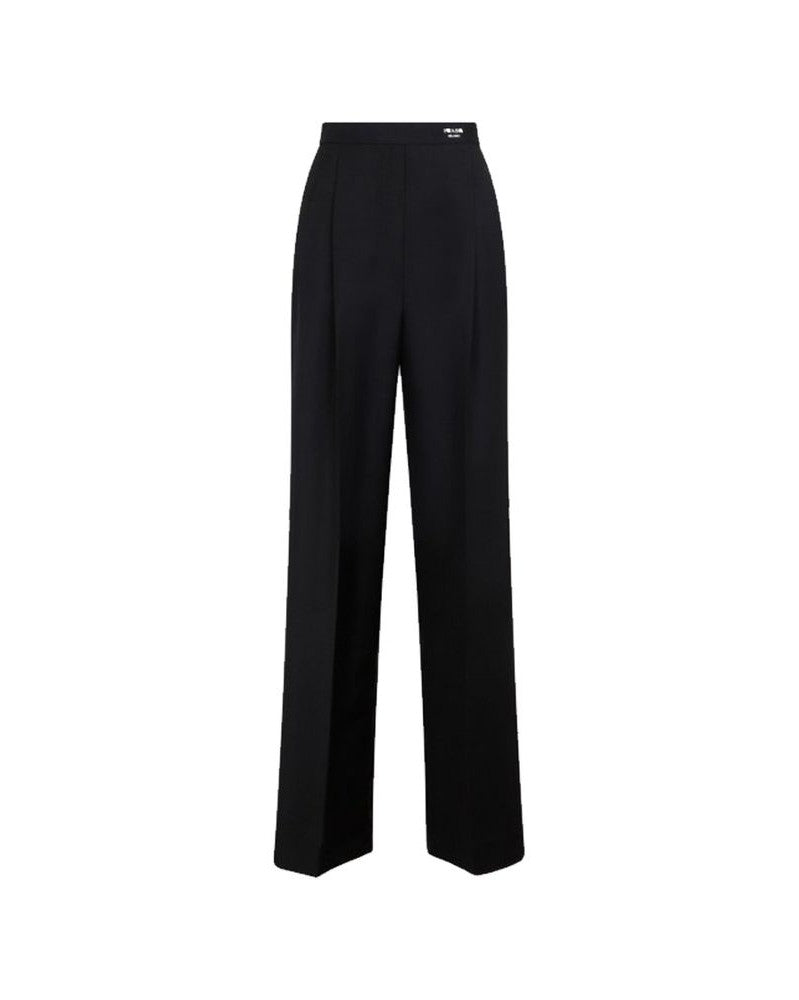 Black Mohair Casual Pants