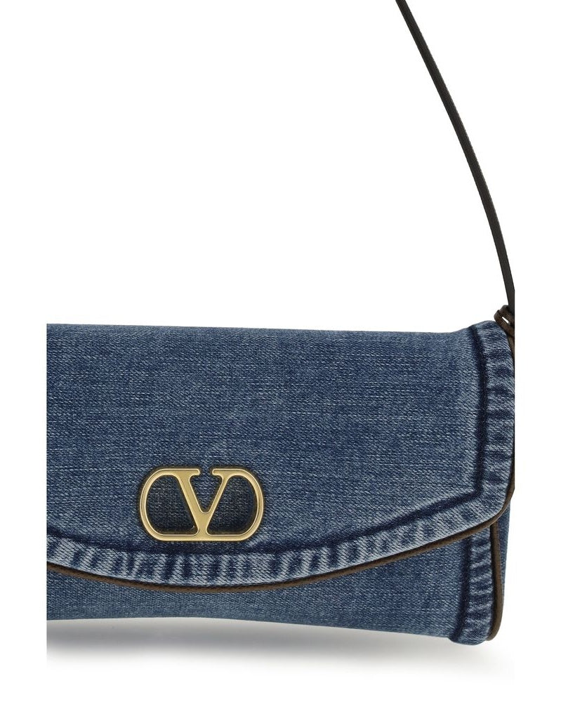 Valentino Garavani Blue Cotton Shoulder Bag Glam Steals