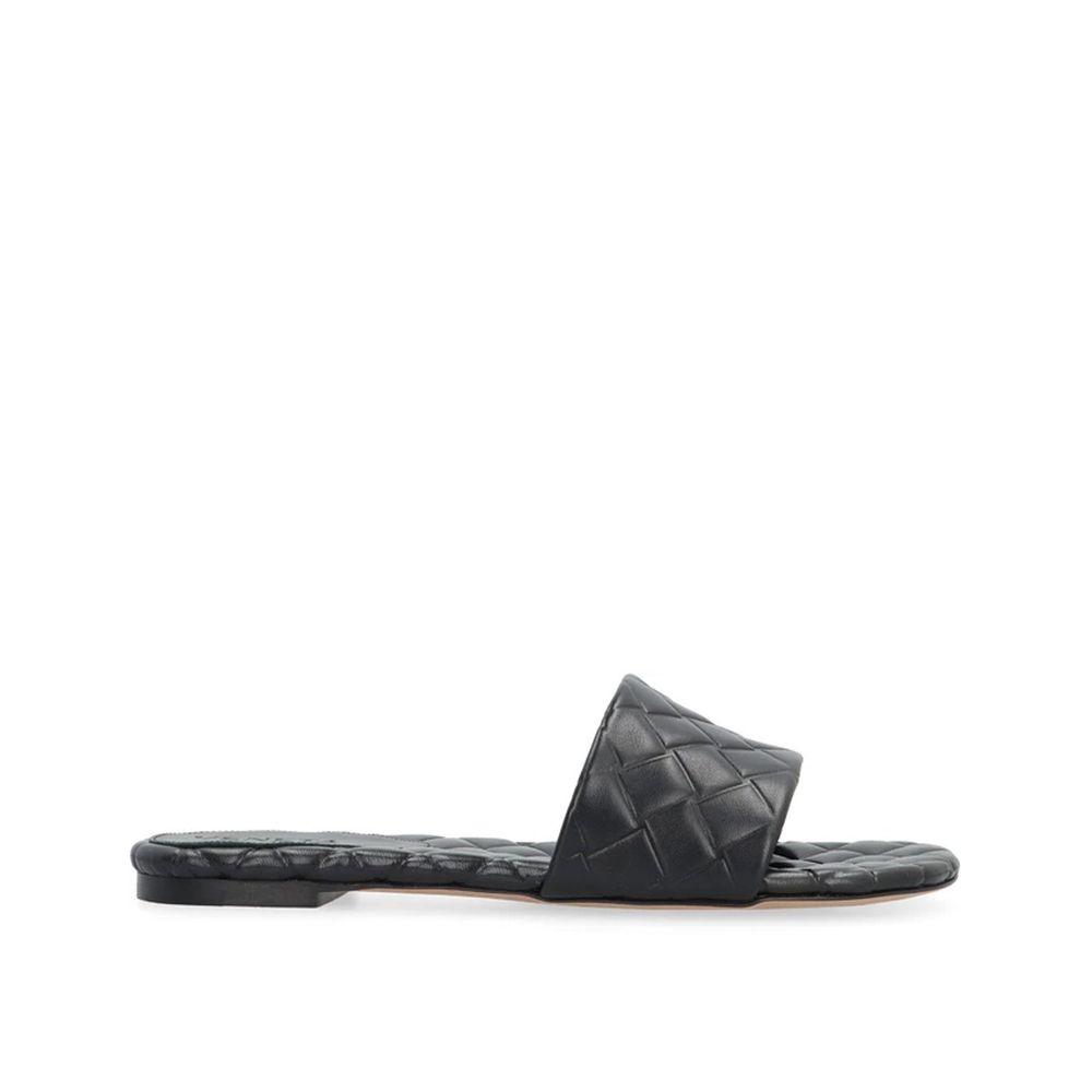 Bottega Veneta Black Leather Lamb Mules