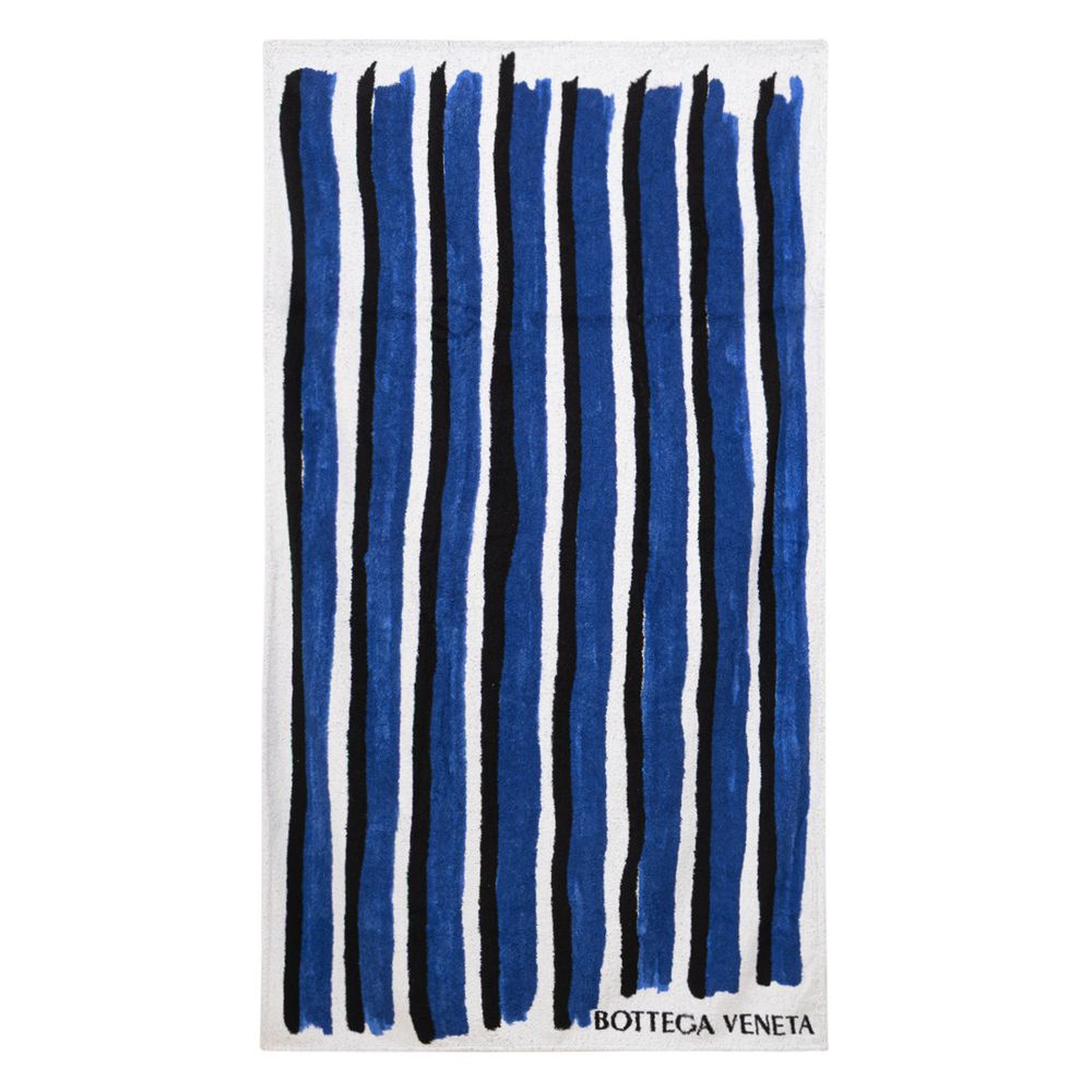 Bottega Veneta Blue Cotton Beach Towel Glam Steals