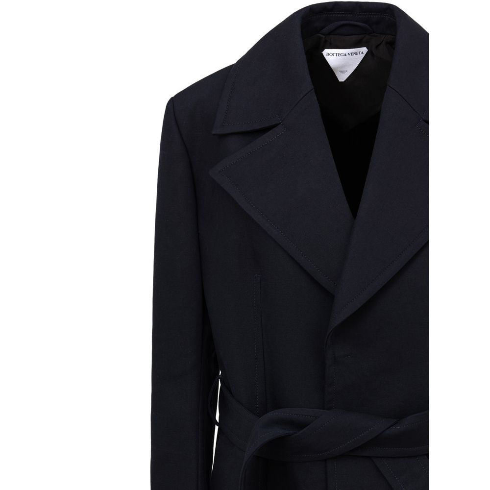 Bottega Veneta Blue Cotton Trench Coat Glam Steals