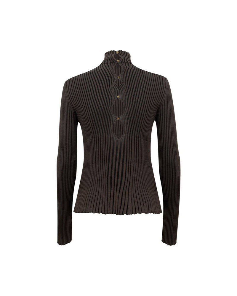 Bottega Veneta Brown Viscose Turtleneck Glam Steals