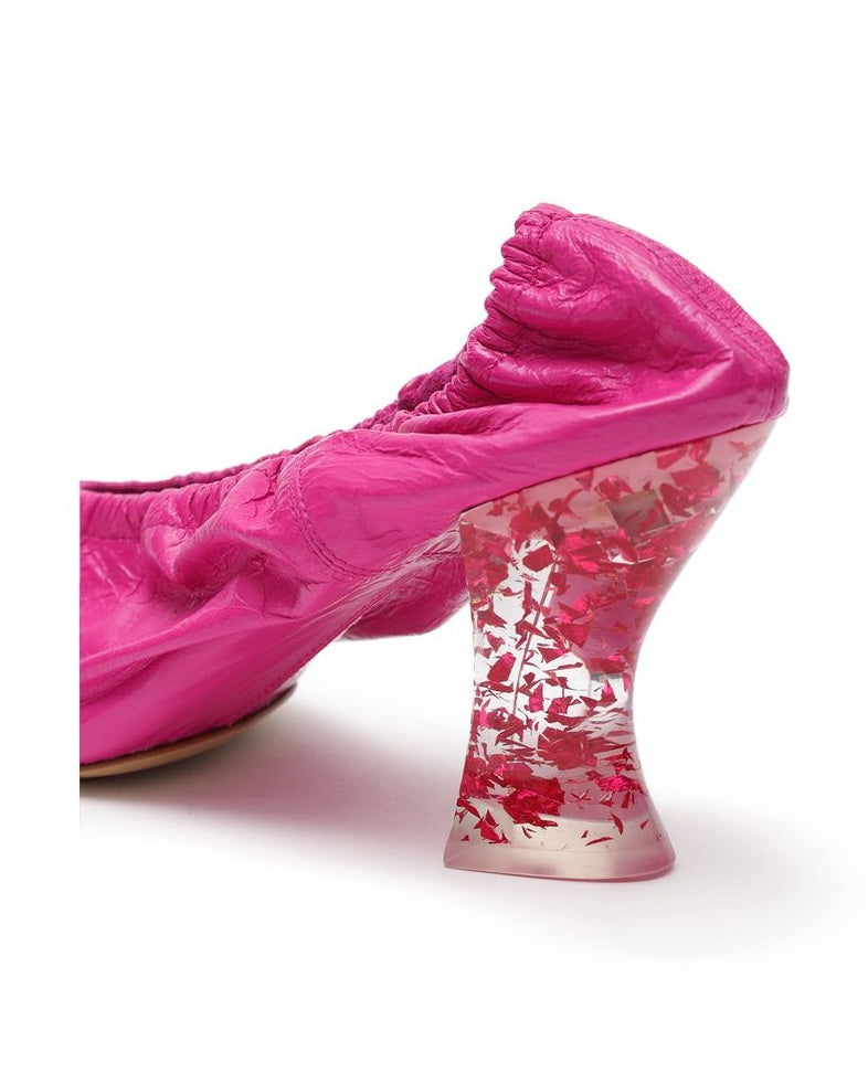 Bottega Veneta Fuchsia Leather Slippers 