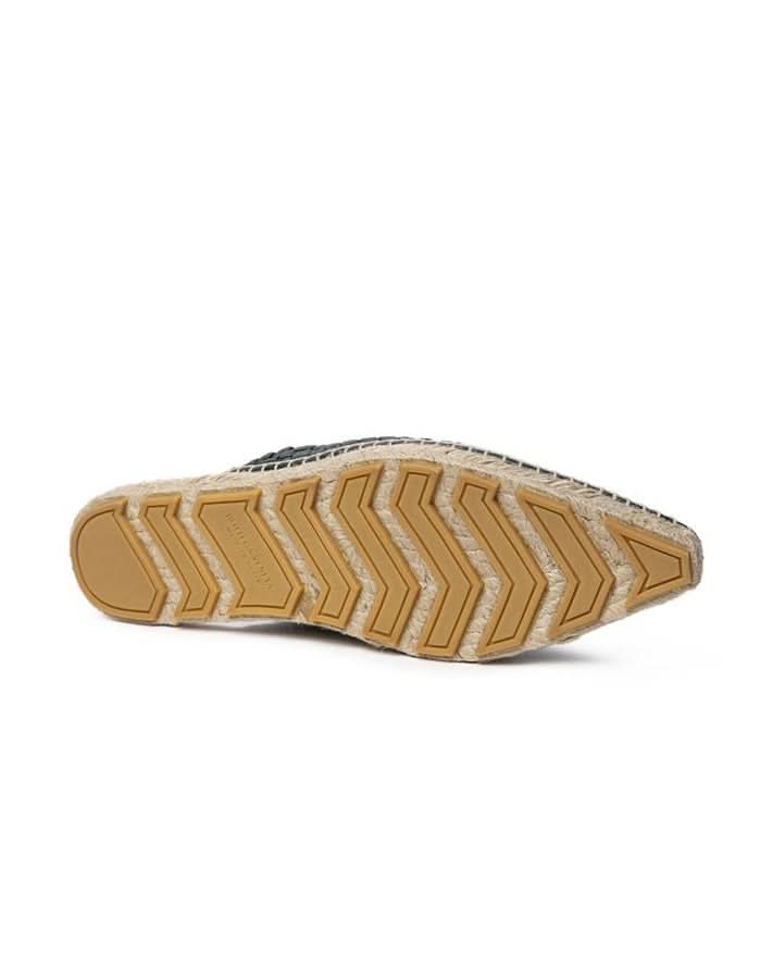 Bottega Veneta Green Leather Espadrille Flats