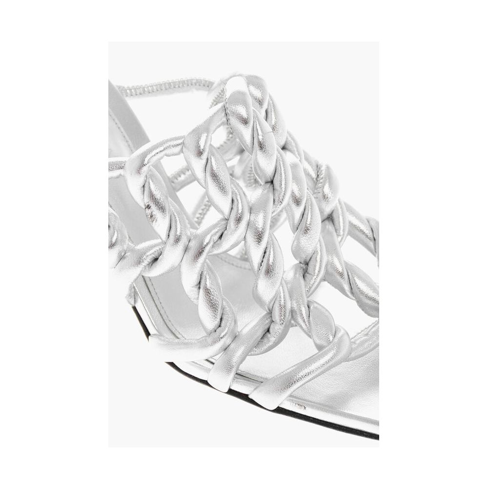 Bottega Veneta Leather Silver Sandal Glam Steals
