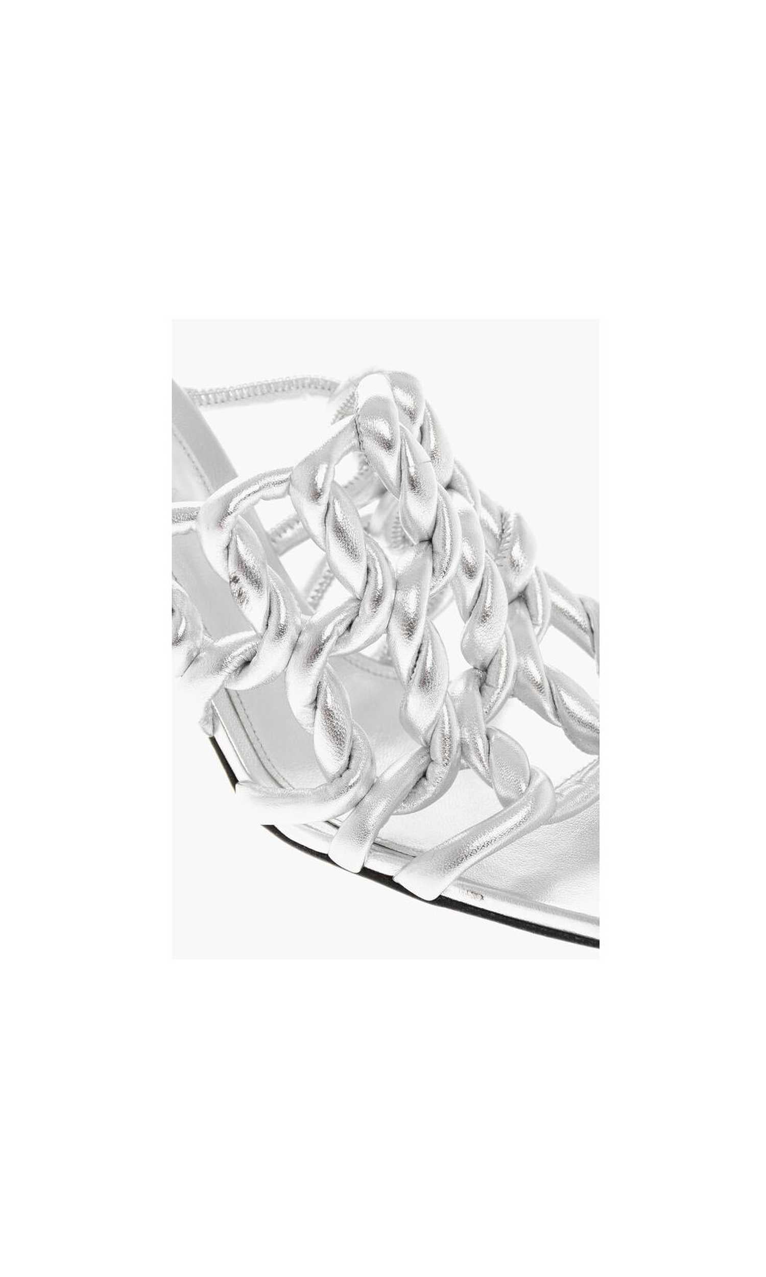 Bottega Veneta Leather Silver Sandal Glam Steals