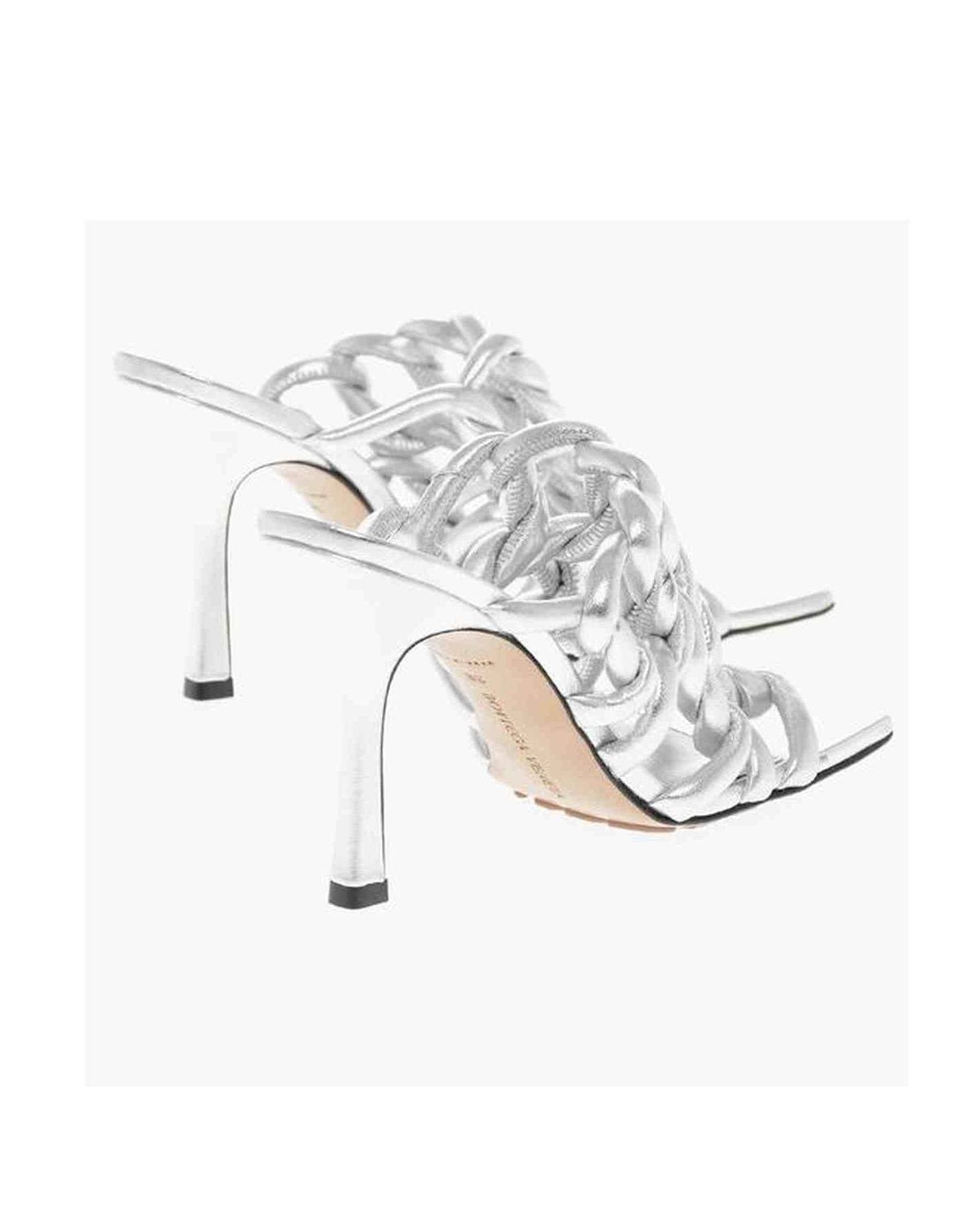 Bottega Veneta Leather Silver Sandal Glam Steals