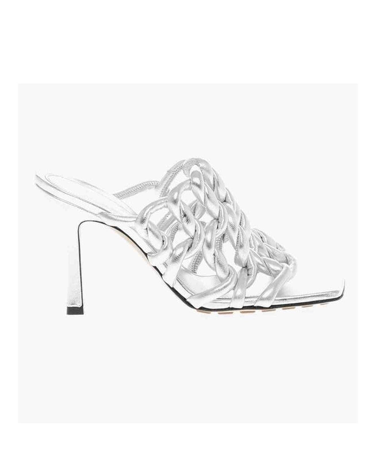 Bottega Veneta Leather Silver Sandal Glam Steals
