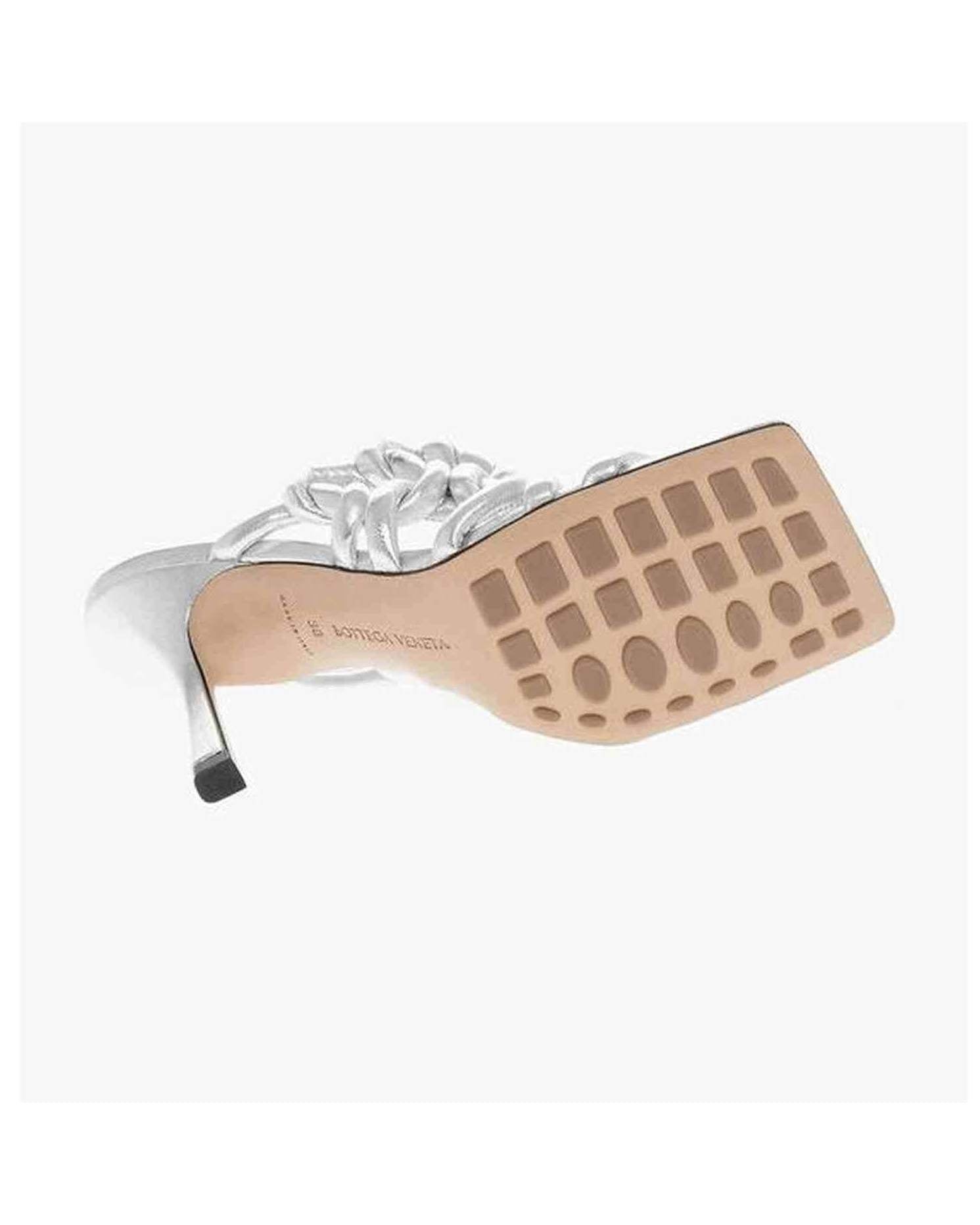 Bottega Veneta Leather Silver Sandal Glam Steals