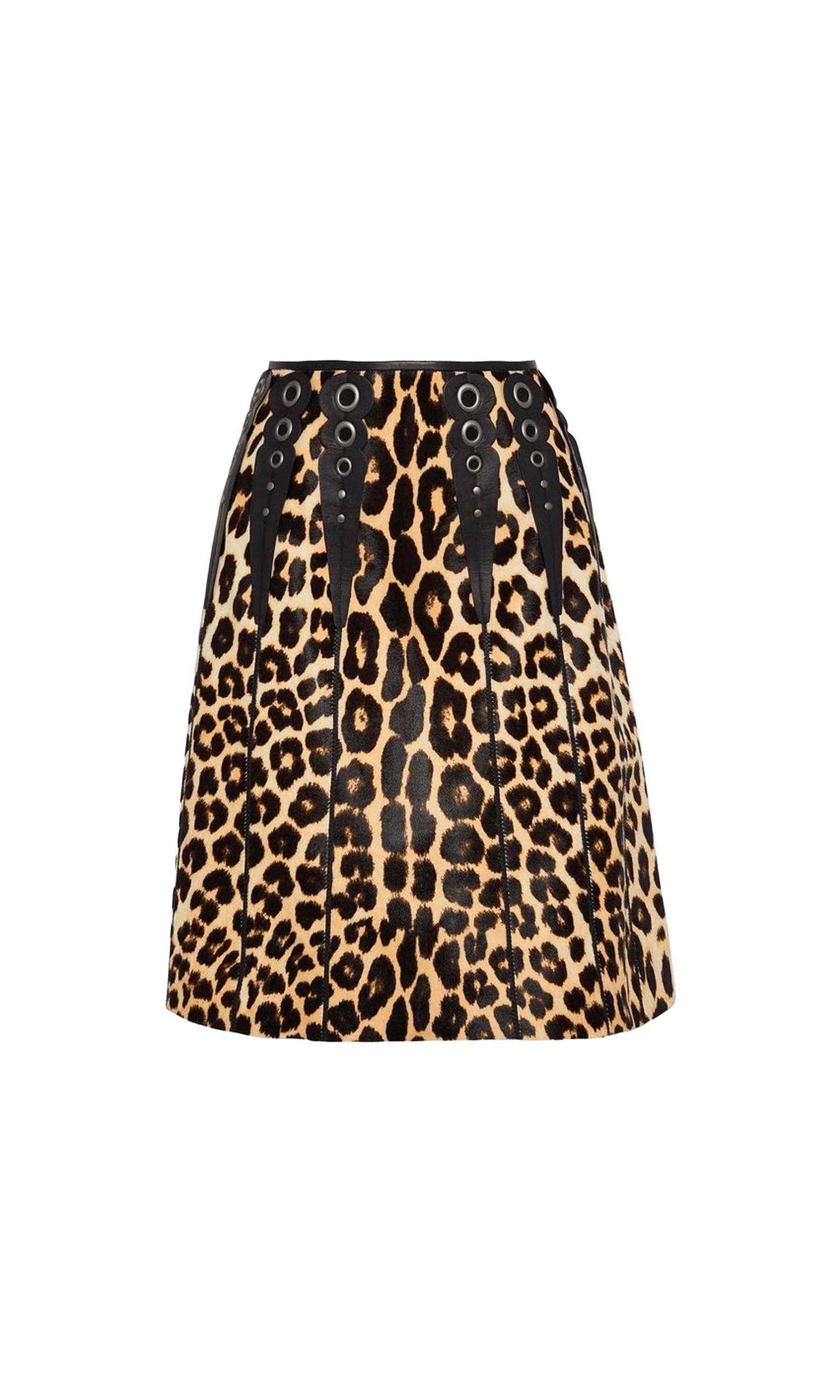 Bottega Veneta Leopard Print Calf Hair Skirt Glam Steals