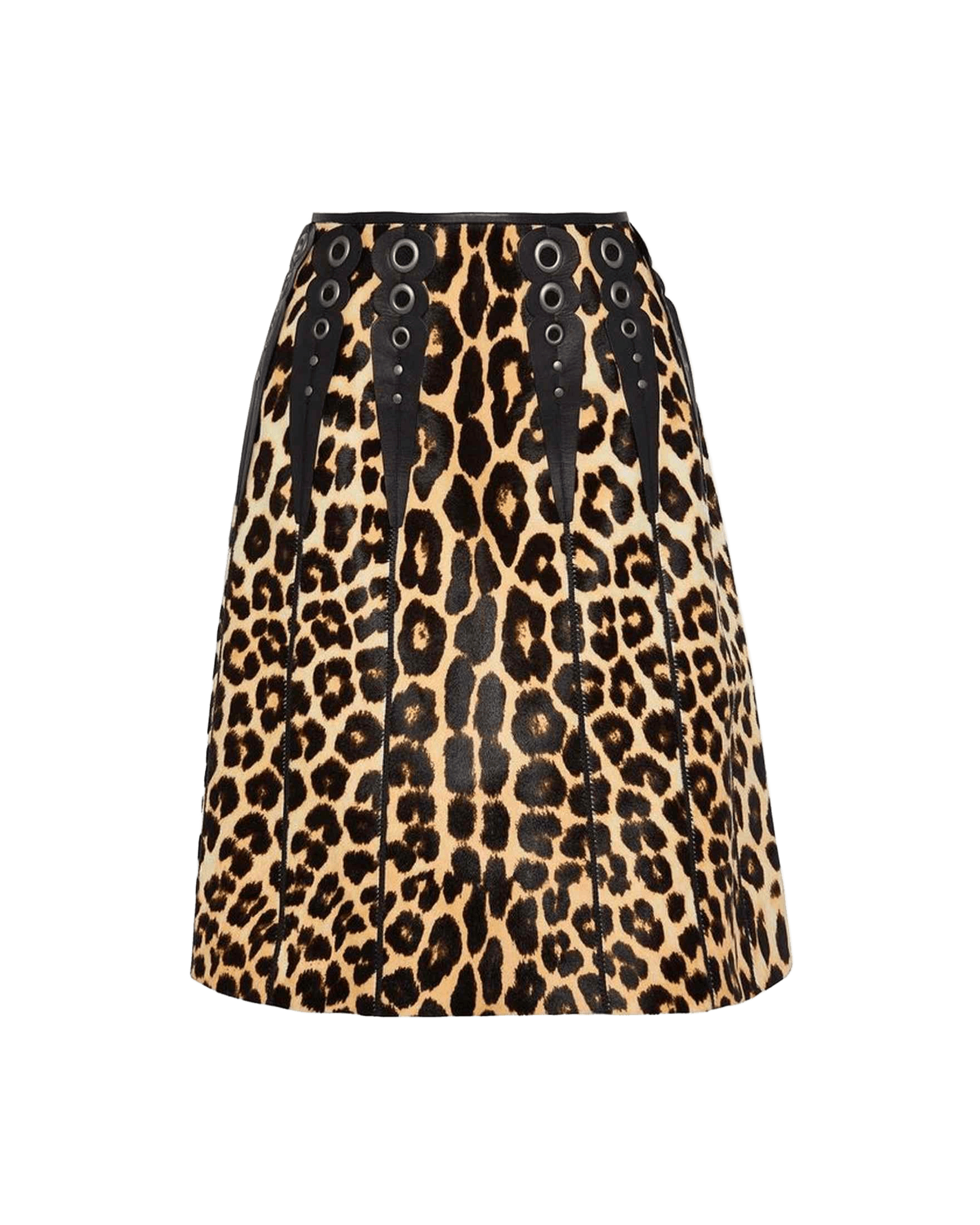 Bottega Veneta Leopard Print Calf Hair Skirt Glam Steals
