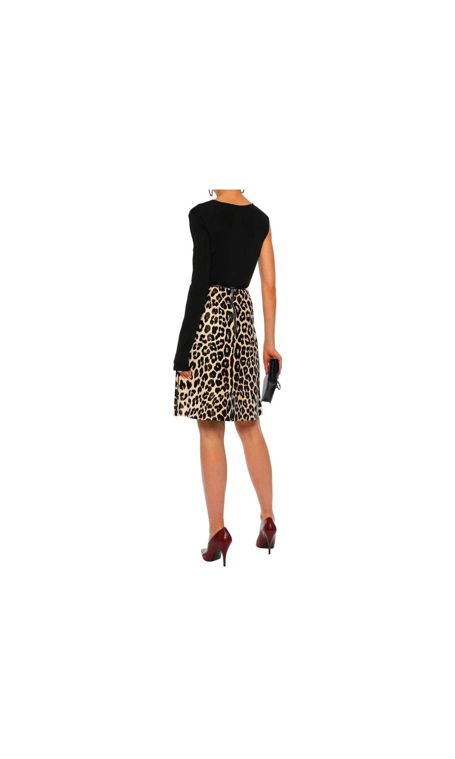 Bottega Veneta Leopard Print Calf Hair Skirt Glam Steals