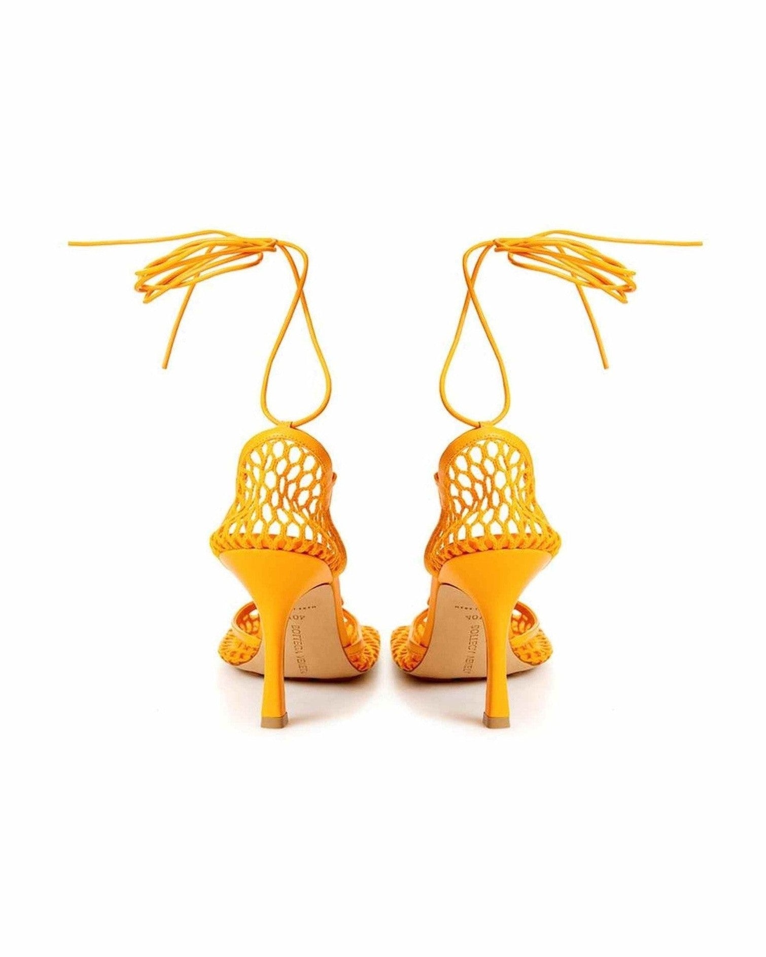 Bottega Veneta Orange Leather Fabric And Sandals Glam Steals