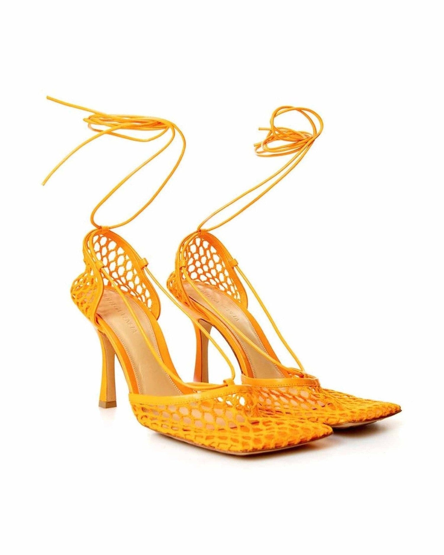 Bottega Veneta Orange Leather Fabric And Sandals Glam Steals