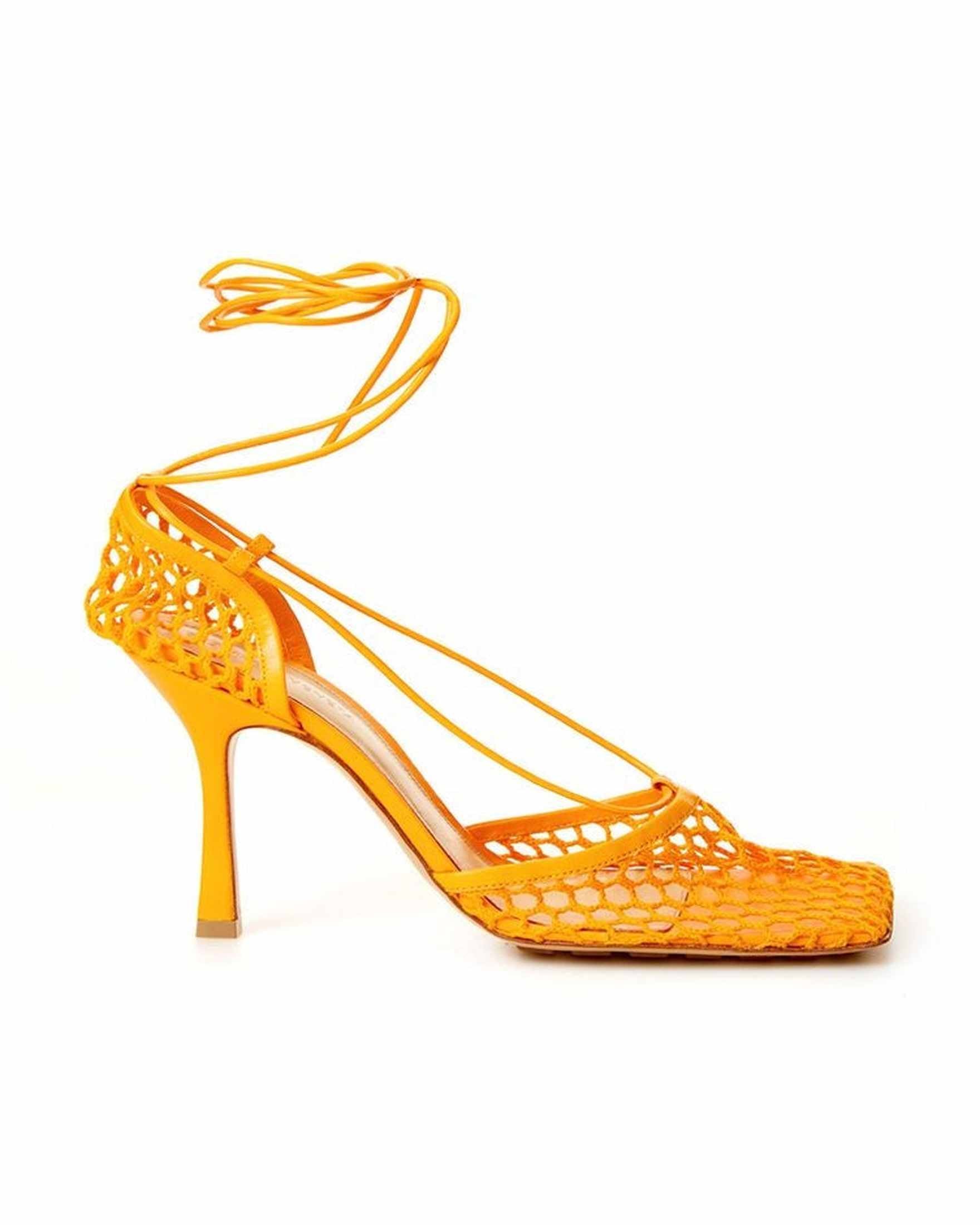 Bottega Veneta Orange Leather Fabric And Sandals Glam Steals