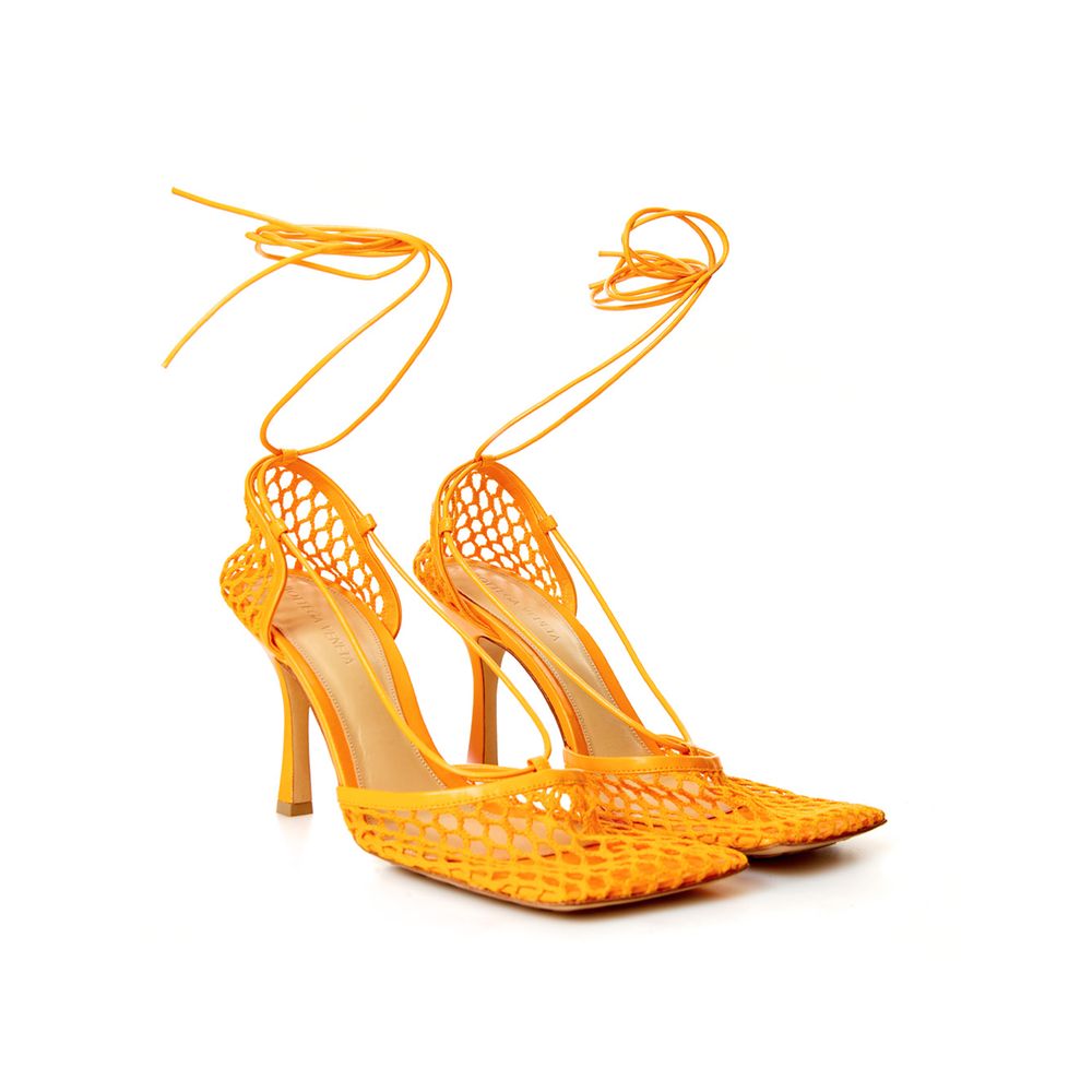 Bottega Veneta Orange Leather Fabric And Sandals Glam Steals