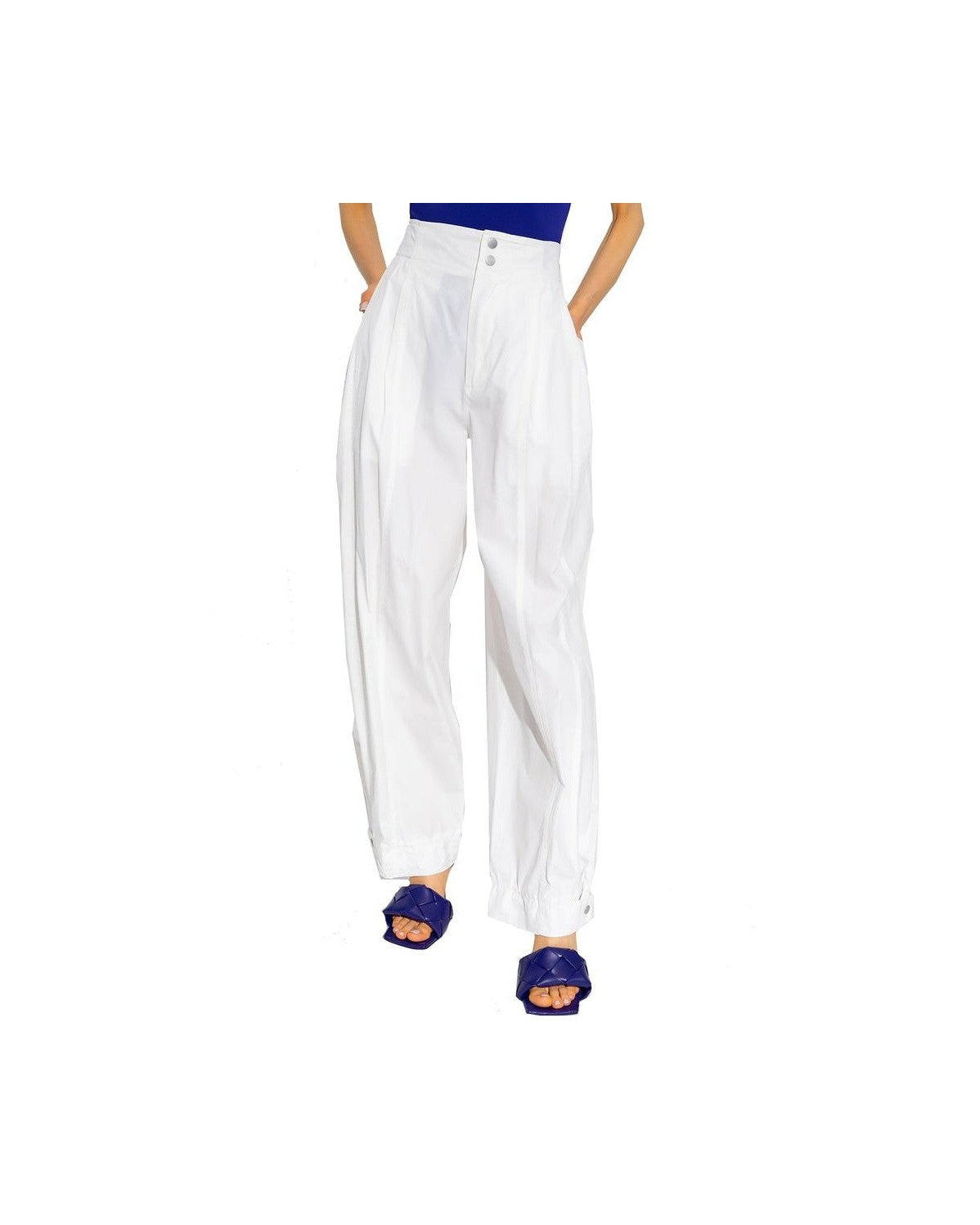 Bottega Veneta White Cotton Pant 