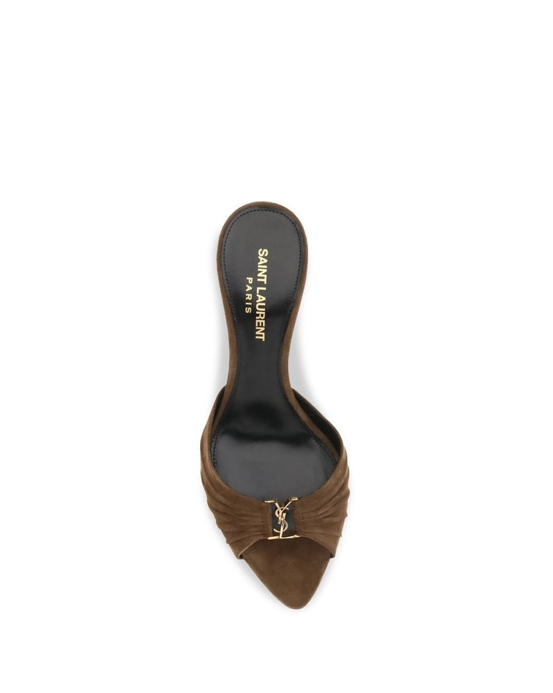 Saint Laurent Brown Stiletto Heel Sandals Glam Steals