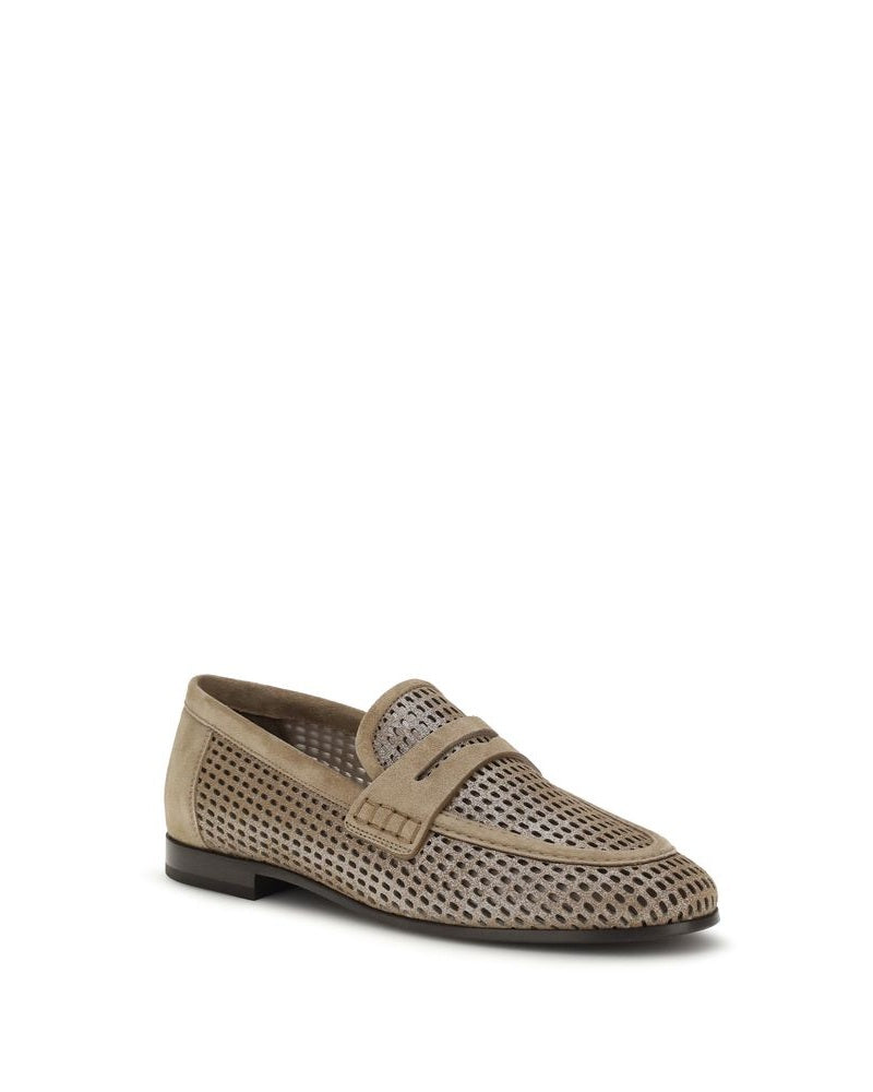 Brunello Cucinelli Beige Calf Leather Bos Taurus Slip On Loafers 