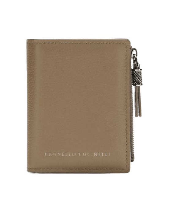 Brunello Cucinelli Beige Calf Leather Bos Taurus Wallet Glam Steals