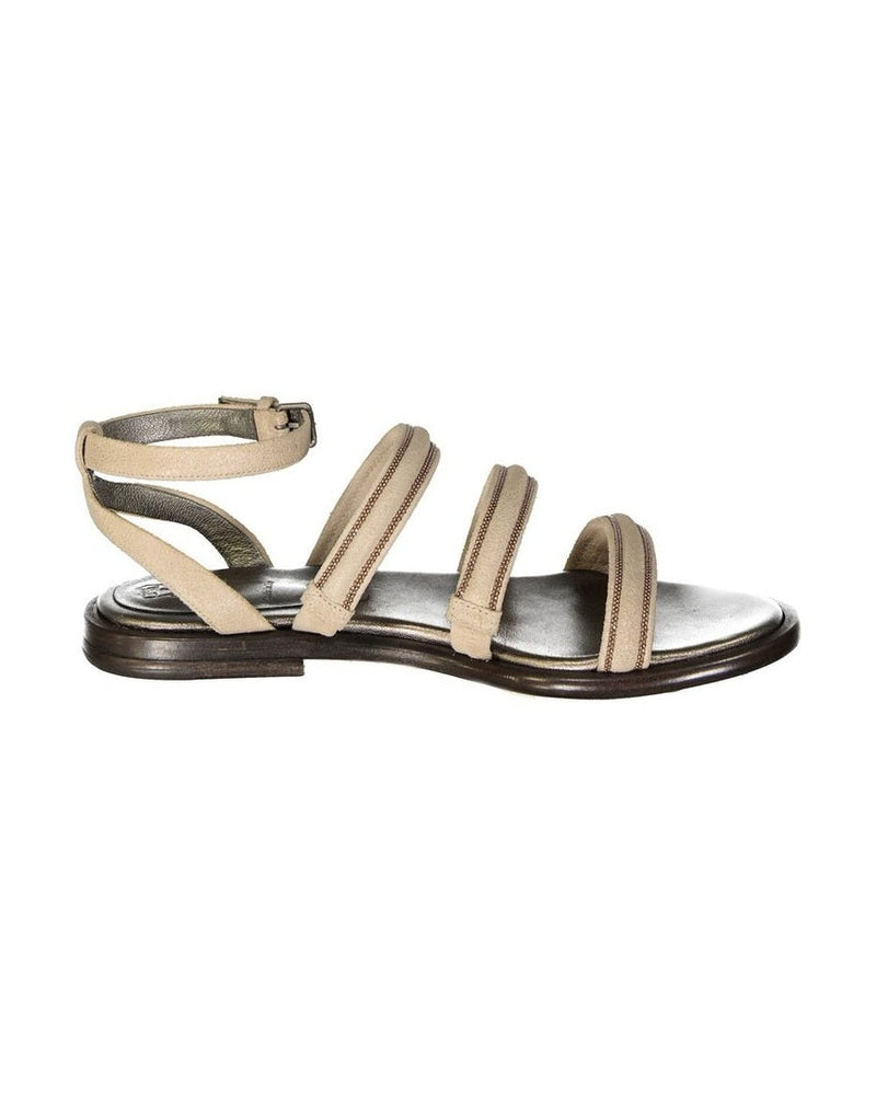 Brunello Cucinelli Beige Calfskin Flat Sandals Glam Steals