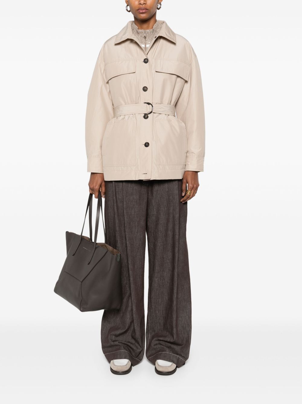 Brunello Cucinelli Beige Coat Glam Steals