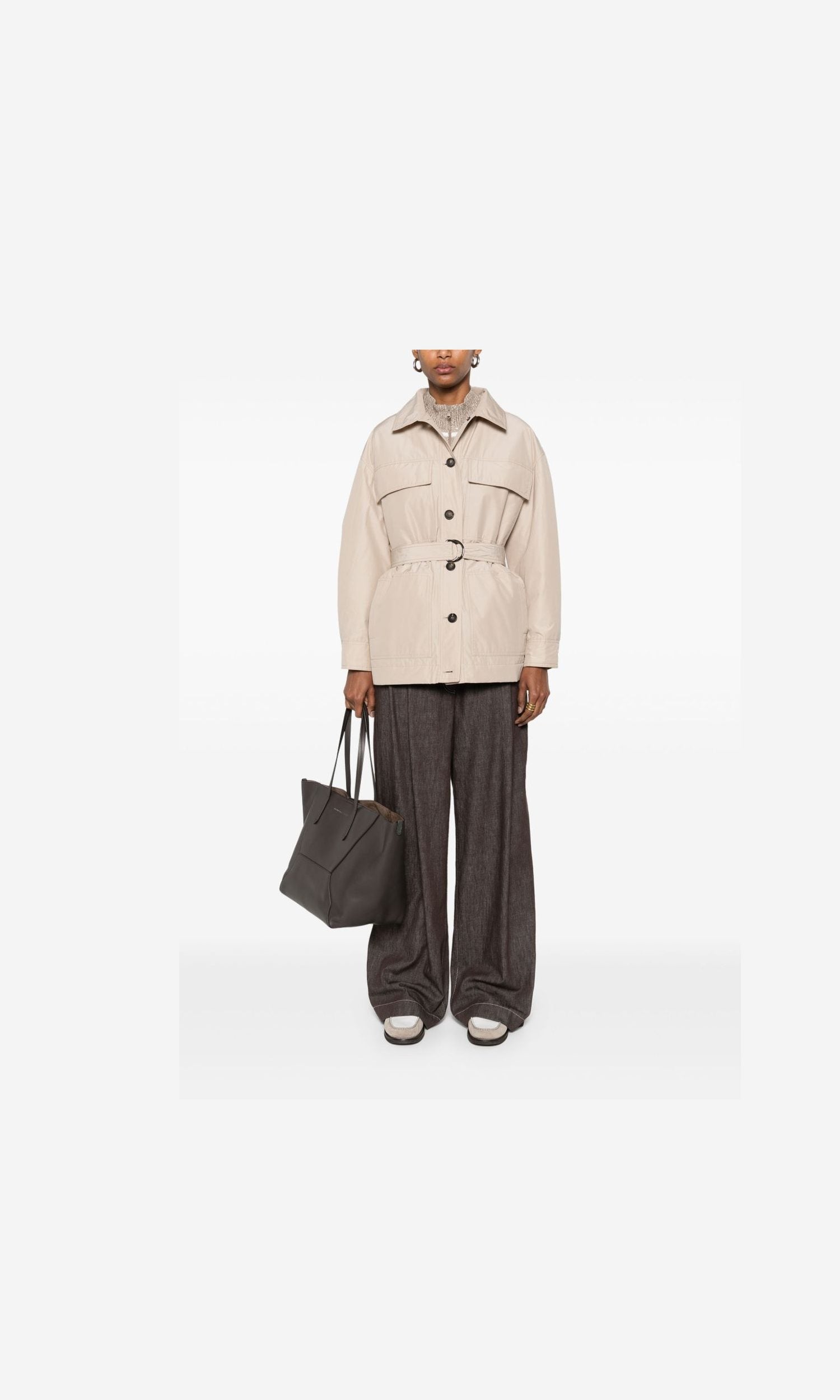 Brunello Cucinelli Beige Coat Glam Steals