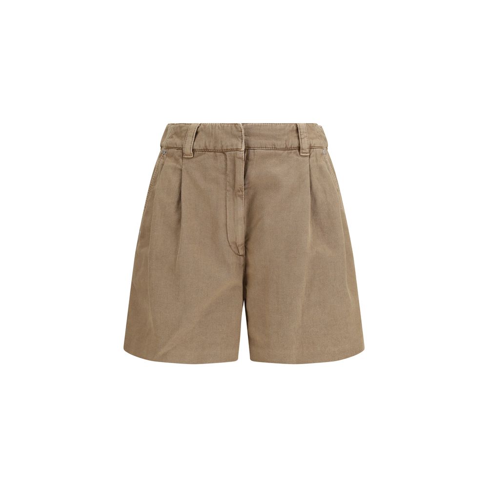 Brunello Cucinelli Beige Cotton Bermuda Shorts Glam Steals