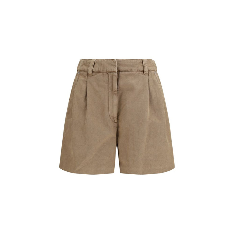 Brunello Cucinelli Beige Cotton Bermuda Shorts Glam Steals